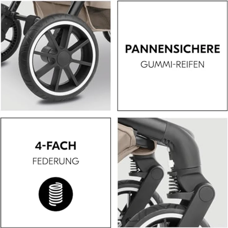Hauck Kombi-Kinderwagen Move N Care Set - inkl. Babywanne und Sportsitz - Mocha mit Gratis Mobilitätsgarantie – Bild 5