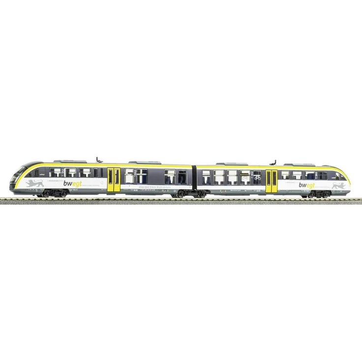 Piko H0 52979 Dieseltriebwagen Desiro bwegt DB AG, Modelleisenbahn mit Innenbeleuchtung, Inneneinrichtung und detaillierter Bedruckung im bwegt Design