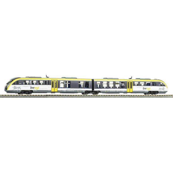 Piko H0 52979 Dieseltriebwagen Desiro bwegt DB AG, Modelleisenbahn mit Innenbeleuchtung, Inneneinrichtung und detaillierter Bedruckung im bwegt Design