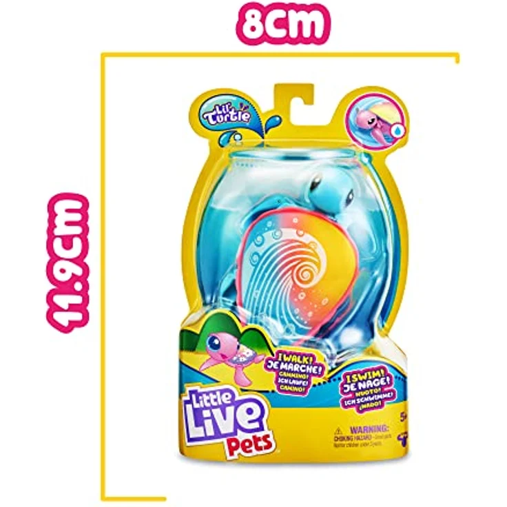 Little Live Pets - Molonas Ripswirl, interaktives Haustier, das im Wasser schwimmt und Sich wie EIN echtes Tier auf der Erde bewegt, Spielzeug für Jungen und Mädchen ab 5 Jahren, berühmt (LPU08100) – Bild 9