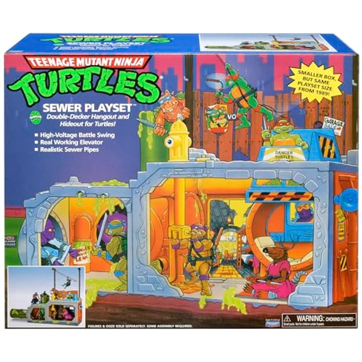 Playmates Teenage Mutant Ninja Turtles Secret Sewer Lid Playset, Mutant Module 30 cm, klassischer Turtles Unterschlupf – Bild 9