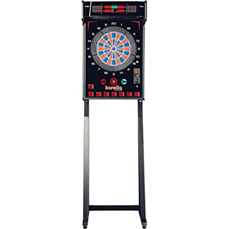 Karella E-Master Dartautomat mit Münzprüfer, Standfuß, Turnier- und Profiqualität, bis zu 4 Spieler, Made in EU – Bild 1