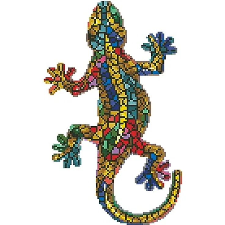 DIAMOND DOTZ DD6.002 - Original 5D Diamond Painting Set Regenbogen Gekko, Kreativset mit 4.958 Diamant Mosaiksteinen, Malset ca. 41 x 27 cm, DIY Komplettset für Erwachsene und Kinder ab 8 Jahren
