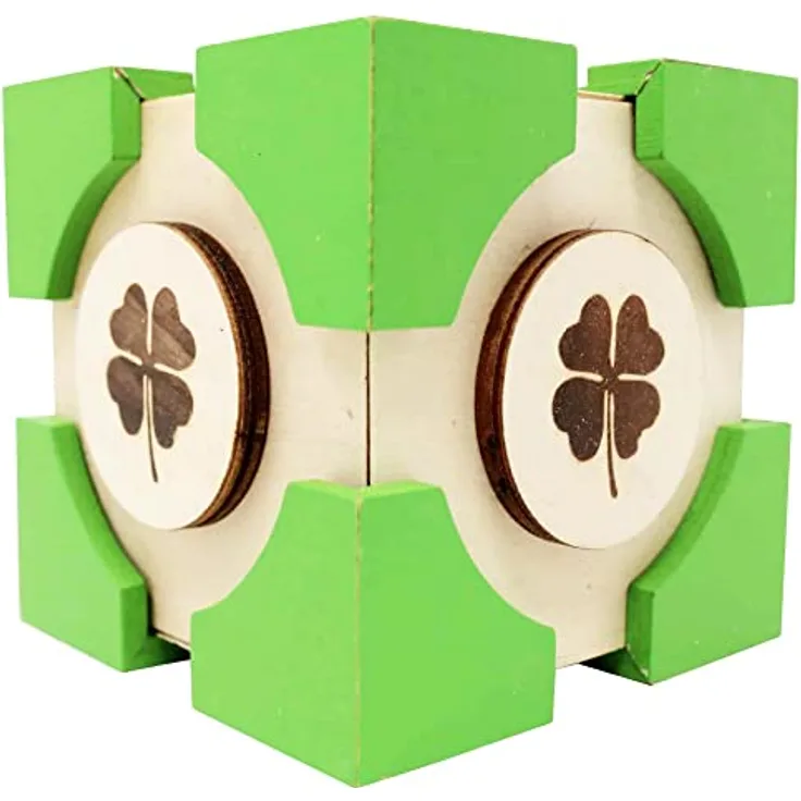 EUREKA Trickkiste Lucky! Secret Escape Box aus Holz, schwerer Schwierigkeitsgrad, ab 14 Jahre, Maße: 9 x 9 x 9 cm