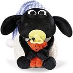 NICI 41470 The Sheep Shaun das Schaf Kuscheltier Timmy mit kleinem Bär, Schnuller und Schlafmütze, 25 cm, Farbe: Weiß/Schwarz