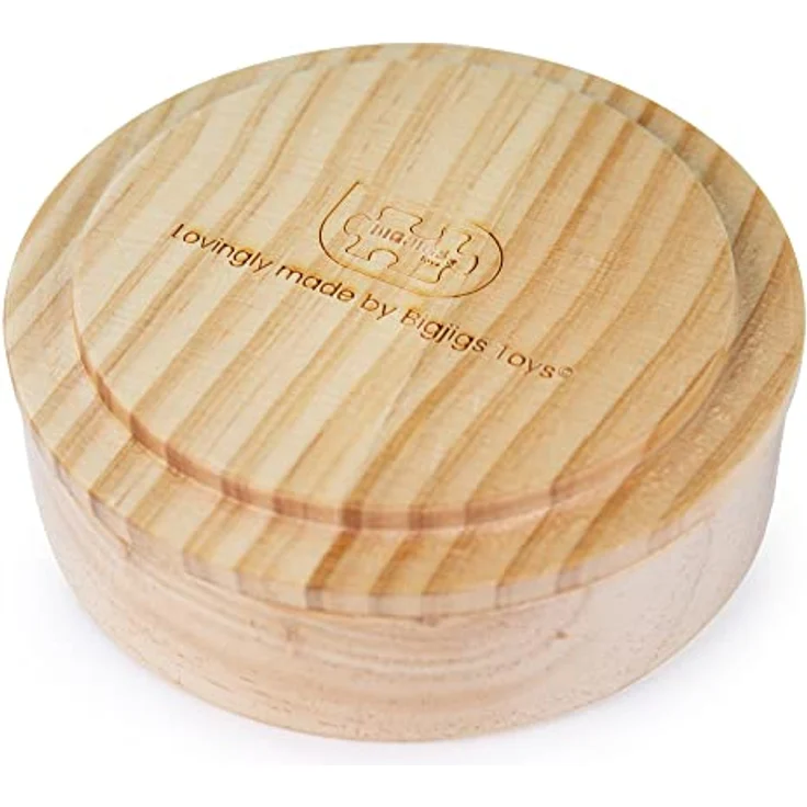 Bigjigs Toys Mini-Solitär aus Holz, handgefertigtes Brettspiel mit 32 Spielsteinen, ideal für Reisen, für Kinder ab 3 Jahren, Maße 12 cm x 12 cm x 4 cm – Bild 5