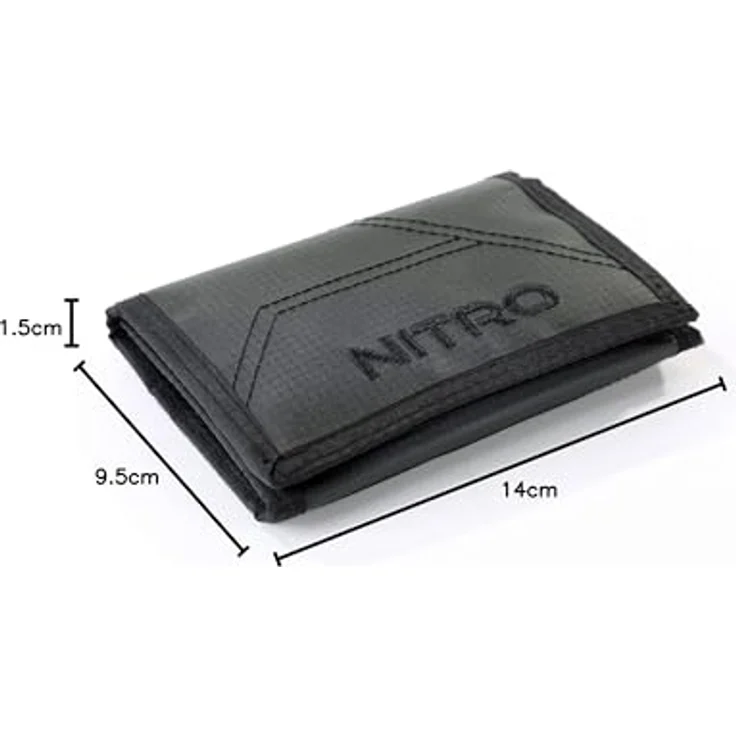 NITRO Wallet, Geldbörse für Kinder, Tough Black, mit Kleingeldfach, 2 Fächern für Scheine, 6 Kreditkartenfächern und Schlüsselring – Bild 13