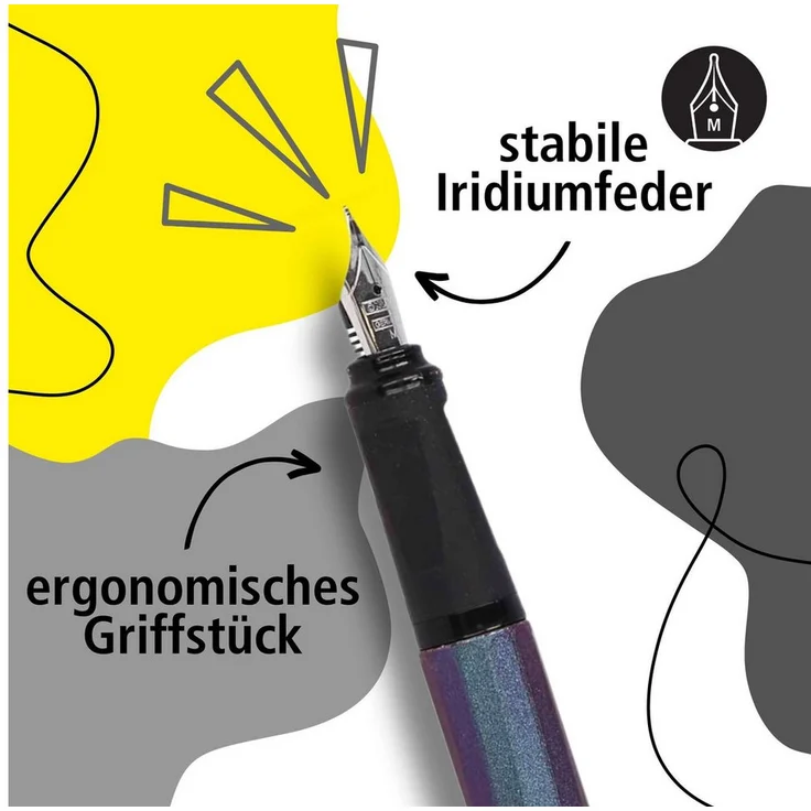 Online Pen Füller Slope, ergonomisch, ideal für die Schule, inkl. Tintenpatrone – Bild 1