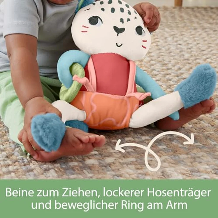 Fisher-Price® Kuscheltier Planet Friends, Schneeleopard, zum Teil aus recycelten Material – Bild 5