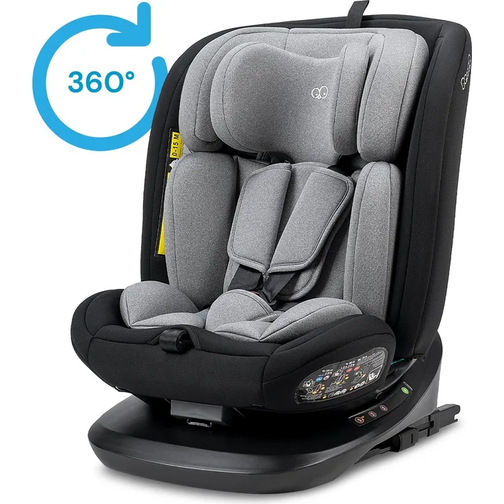 BooBoo Autokindersitz Safety Lissabon, 360° drehbarer Reboarder Kindersitz Isofix, ab Geburt, 40-150 cm, Baby Autositz
