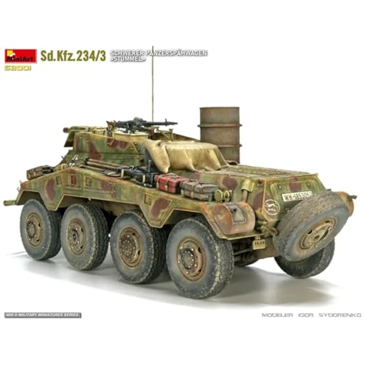 Mini Art 1:35 Sd.Kfz.234/3 Schw. Panzer Stummel, detailliertes Modellfahrzeug mit Photoätzteilen und Decals für vier Varianten – Bild 6