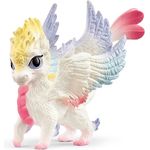 Schleich Regenbogen Babydrache (70825) bayala, 9,7 x 6,4 x 7,4 cm, weiß mit bunten Regenbogenfarben