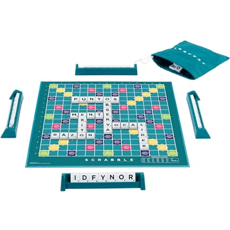Mattel Games Scrabble Zwei in Eins, Spanische Version, langlebiges und flexibles Brettspiel aus hochwertigen Materialien – Bild 2