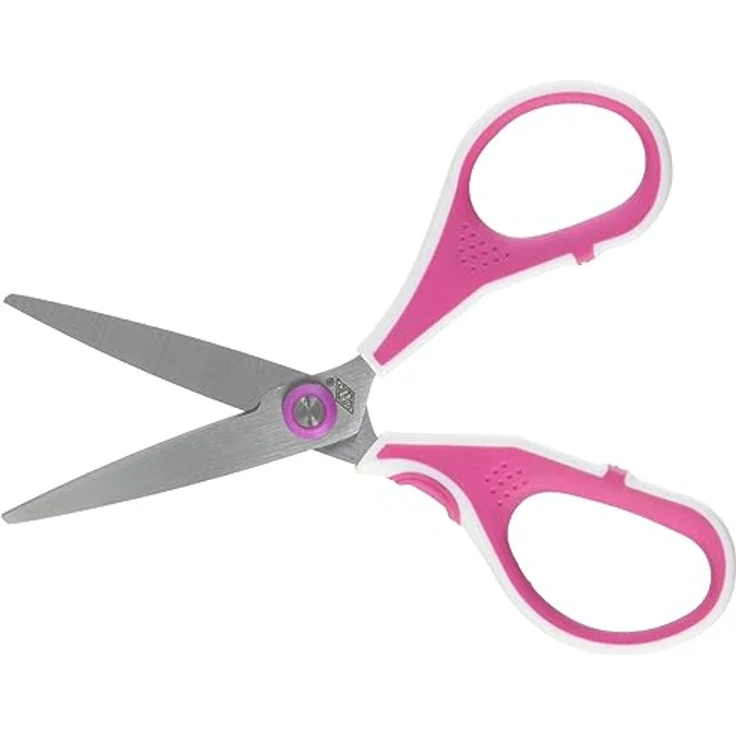 WEDO Cut-it Papierschere, Edelstahl 13 cm, pink/weiß, ergonomischer Softtouch-Griff – Bild 4