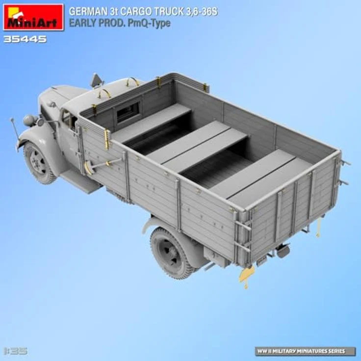 Other 1:35 Dt. 3t. Cargo Truck, Modellfahrzeug mit detaillierten Photoätzteilen und 6 Decal-Varianten für Dioramen – Bild 17