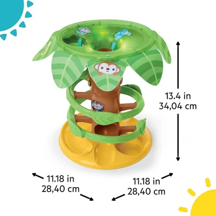 Bright Starts Tropical Twirl™ Ball Play Toy, 2-in-1 Spielturm mit 50+ Melodien und Lichtern, geeignet für Babys ab 6 Monaten – Bild 7