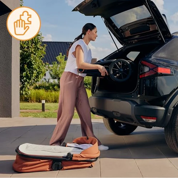 Lionelo Layla 3-in-1, Kinderwagen in Black Onyx mit Babywanne, Autohalterung und Adac-zertifiziertem Kindersitz – Bild 5