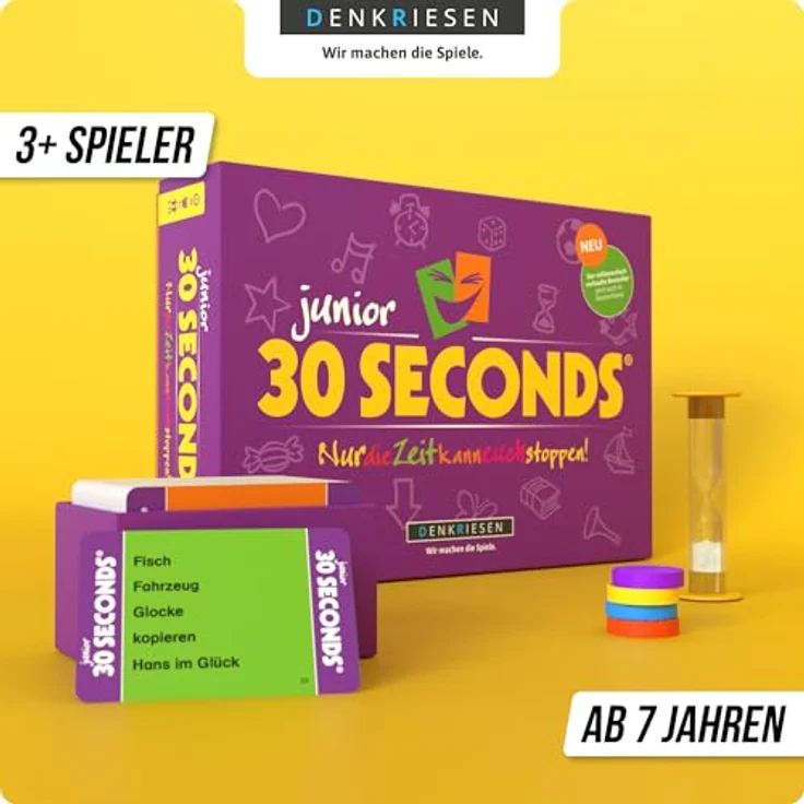 DENKRIESEN – 30 Seconds® Junior, Partyspiel für Kinder und Familie ab 7 Jahren, 2400 Begriffe, 3+ Spieler, Familienspiel für große Gruppen – Bild 3