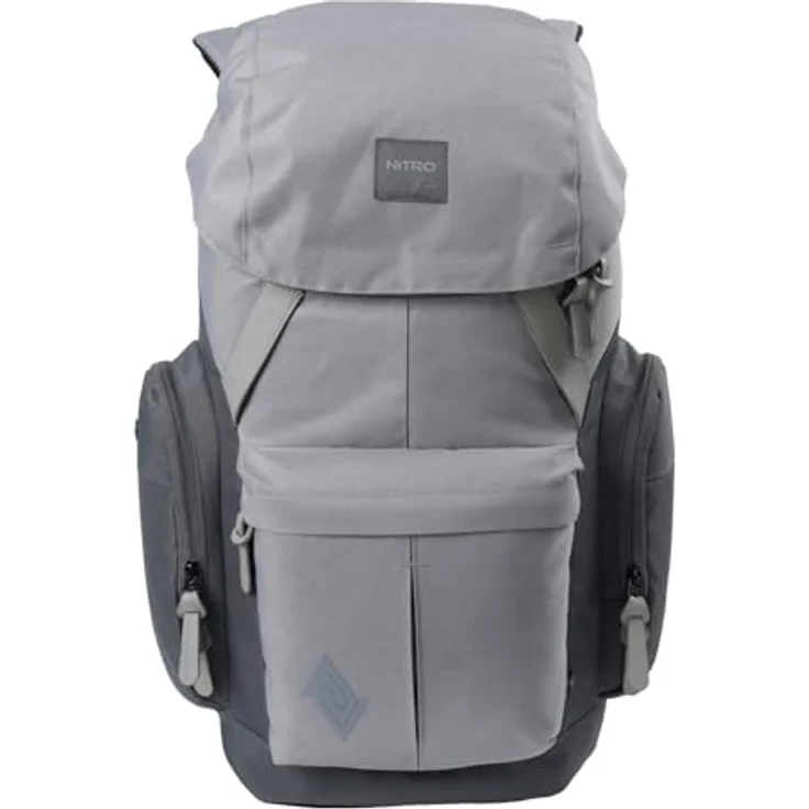 Nitro Daypacker Two Rucksack, Streetpack im Retro-Design mit 15" Laptopfach, ergonomischen Schulterstraps und Fleece-Gefüttertem Fach, schwarz – Bild 2