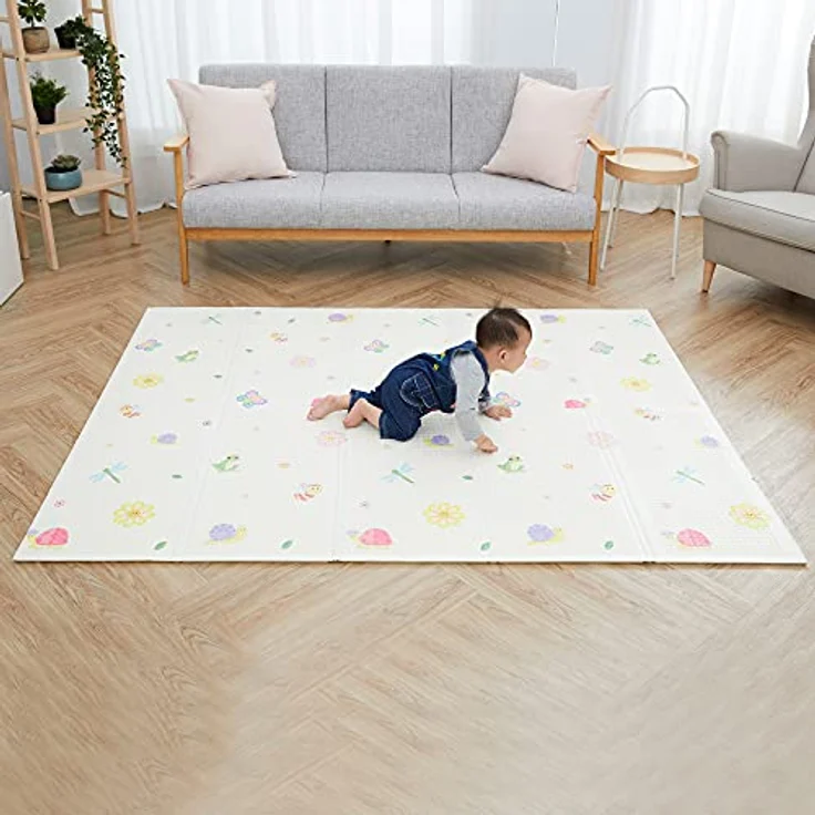 Teamson Kids Fantasy Fields Safari Krabbelmatte, 1.97m x 1.54m, doppelseitig mit Dschungeltieren, 1 cm dicke Polsterung, leicht zu reinigen – Bild 5