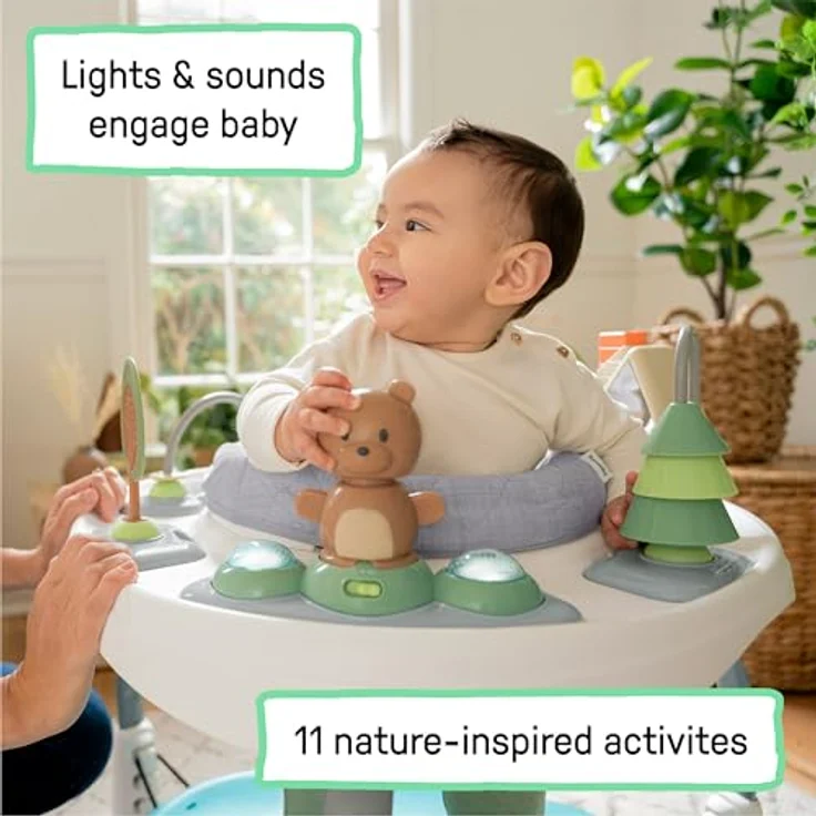 Ingenuity, Spring & Sprout, Aktivitätscenter 2-in-1, First Forest, Spielcentrum und Spieltisch mit Sprungkissen, Lichtern, Geräuschen und 11 interaktiven Aktivitäten, ab 6 monate – Bild 7