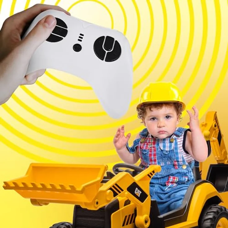 Sun Baby Sitzbagger und Baulader für Kinder, Kinderbagger mit MP3 Player und Fernbedienung – Bild 4