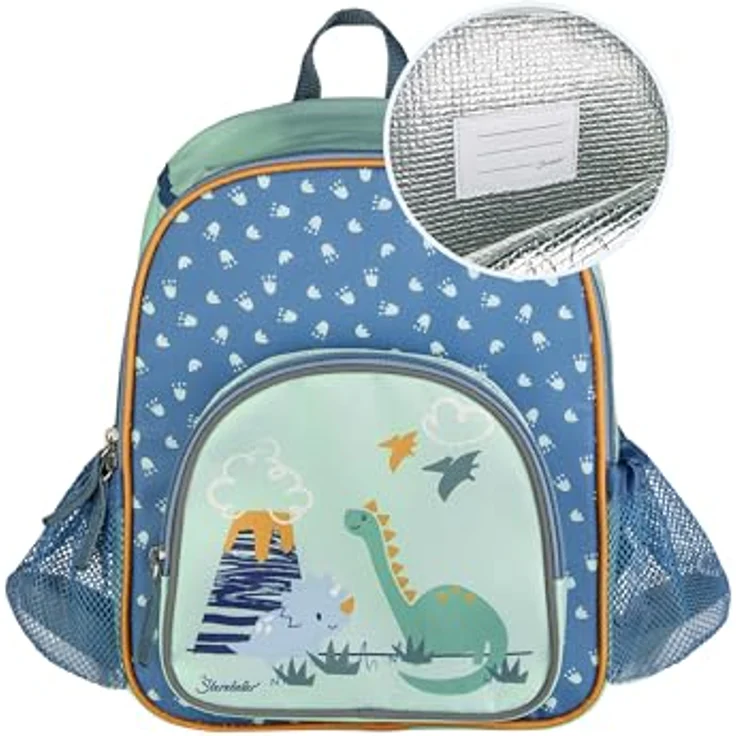 Sterntaler Rucksack Dino Rexi, Kindergartenrucksack in Grün mit Kühlfunktion und verstellbaren Gurten – Bild 2