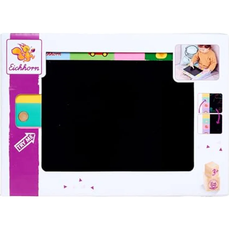 Eichhorn Tafel Zeichentafel LCD, Maltafel für Kinder ab 3 Jahren mit 22,5 x 16 cm Malfläche, inkl. Holzstift und Tragelasche – Bild 7
