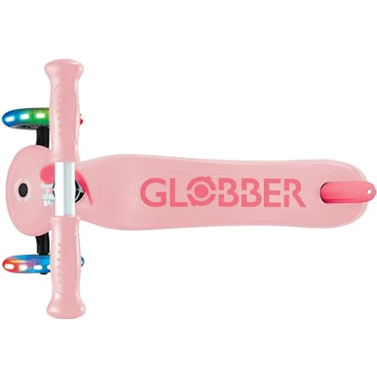 GLOBBER PRIMO PLUS LIGHTS, Tretroller für Kinder mit 3 Rollen, höhenverstellbar, LED-Leuchtrollen, pastellrosa, ABEC 9, max. Benutzergewicht 50 kg – Bild 5