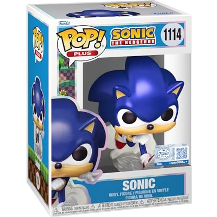 Funko Pop! Plus Sonic The Hedgehog, Perlglanz Vinyl-Sammelfigur, 9,5 cm, ideales Geschenk für Video Games Fans – Bild 1