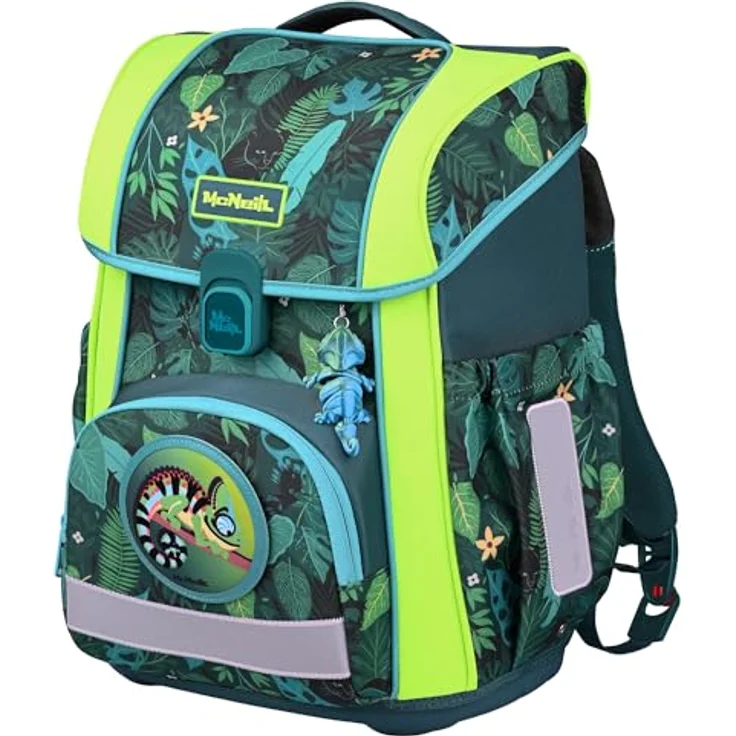 McNeill Schulranzen-Set BRAVO 9tlg. (TROPIC), ergonomisches Rückensystem, 21 L Volumen, inkl. gefülltem Etui und Sportbeutel – Bild 3