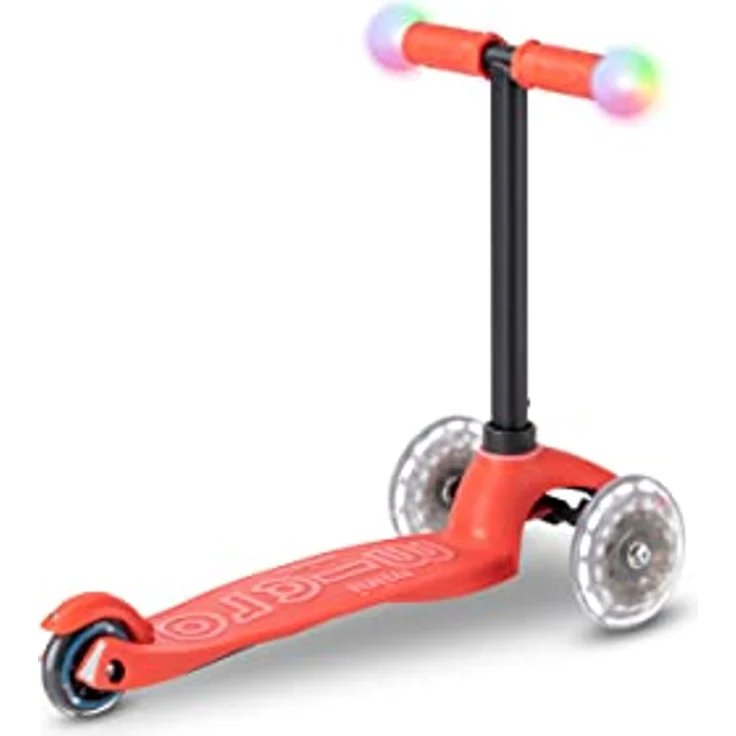 MICRO mini2grow Deluxe LED Magic Kickboard mit Sitz und Schiebestange | LED-Vorderrollen & leuchtende Handgriffe | mitwachsender Lenker höhenverstellbar | ab 12 Monaten | 4 Farben erhältlich (Red) – Bild 5