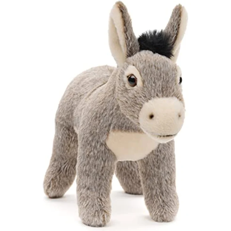 Uni-Toys - Plüsch-Esel grau, stehend - 20 cm (Höhe) - Kuscheltier mit naturgetreuem Design und recyceltem Füllmaterial – Bild 2