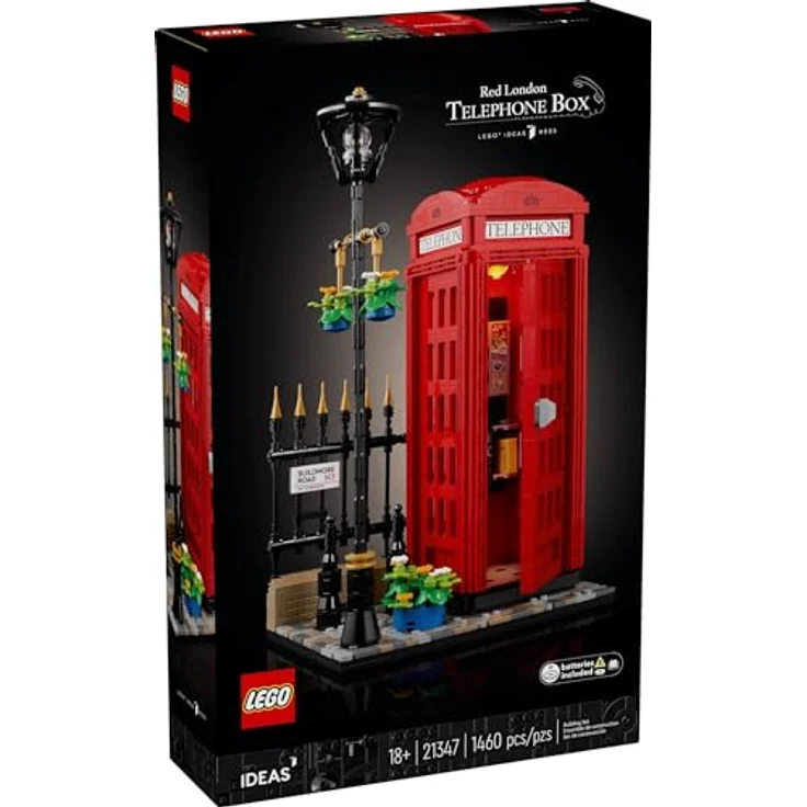 LEGO Ideas 21347 Londoner Telefonzelle, Heimdekoration für Anglophile, rot – Bild 1