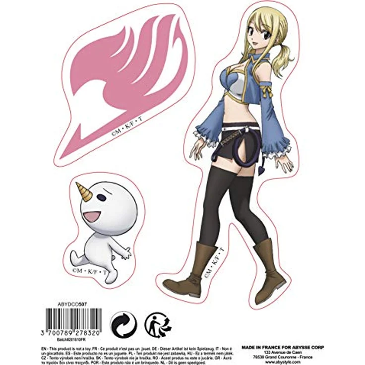 ABYstyle FAIRY TAIL Sticker Set, 2 Bögen à 16x11 cm mit Natsu & Lucy Designs – Bild 3