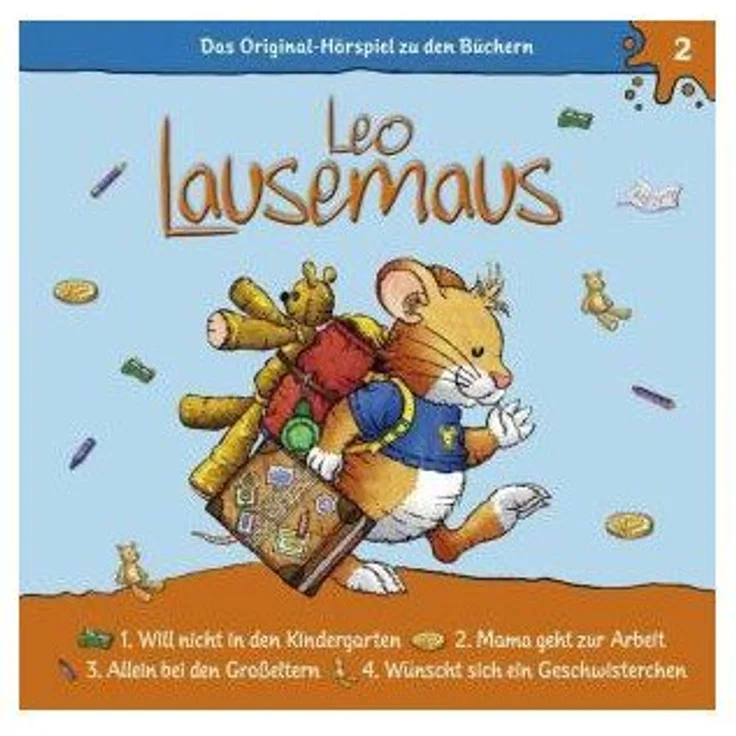 Kiddinx Hörspiel-CD Leo Lausemaus F.02 - will nicht in den Kindergarten, spannende Abenteuer mit Leo Lausemaus