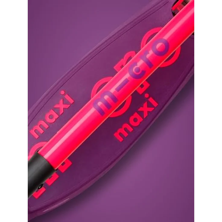 Micro Kinderroller Maxi Micro, klappbar mit LED-Rädern, lila pink neon – Bild 8