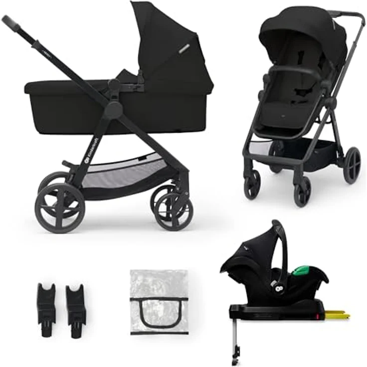 KinderKraft Newly 4in1, leichter Kombikinderwagen für Kinder bis 22 kg mit Buggy-Funktion, inkl. Mink Pro i-Size Kindersitz und Zubehör – Bild 1