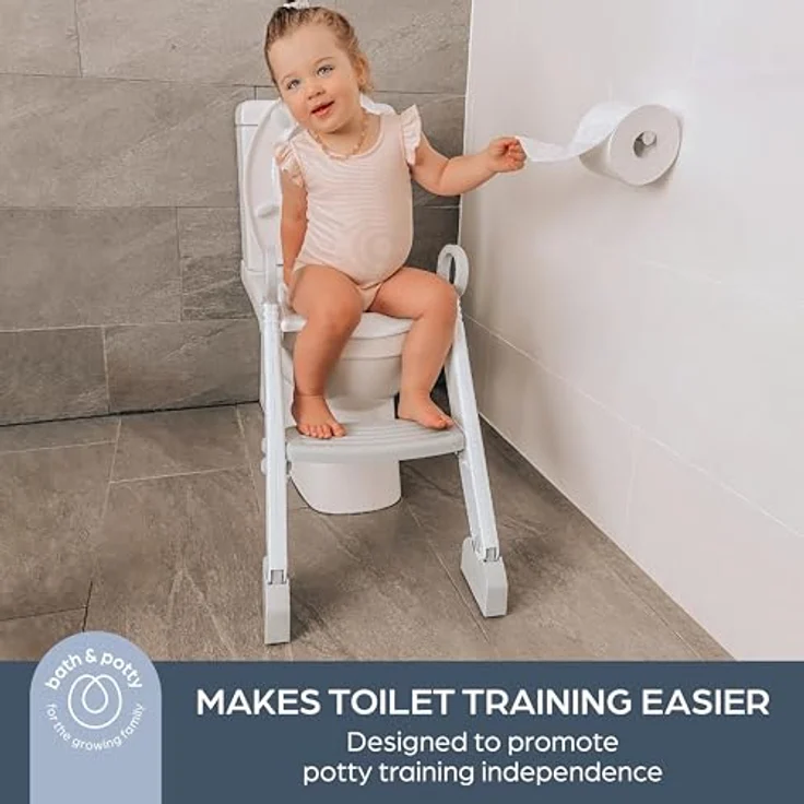 Dreambaby® Toilettentrainer mit Leiter in grau/weiß – Bild 3