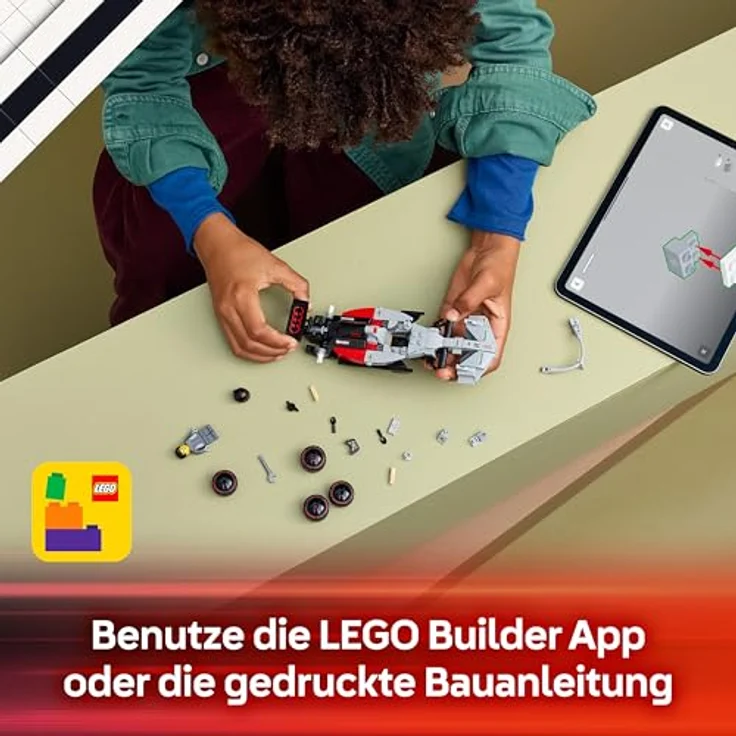 LEGO Speed Champions Audi Revolut F1® Team R26 Rennwagen (77259), 216-teiliges Modell für Kinder ab 10 Jahren, 19cm lang, detailgetreue Konstruktion mit Cockpit und Pirelli-Reifen – Bild 8