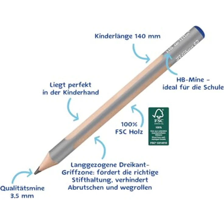 Pelikan griffix Buntstift/Bleistift Mix 10 Stück in Faltschachtel, 9 kräftige Farben, Wasservermalbare Mine, ergonomische Griffzone, HB Bleistift – Bild 5