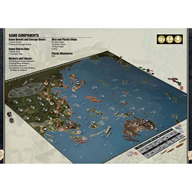 Renegade Game Studios Axis & Allies 1940 Pacific Second Edition, Brettspiel mit 500 Miniaturen und großem Spielbrett (89 cm x 81 cm), ENG Edition – Bild 2