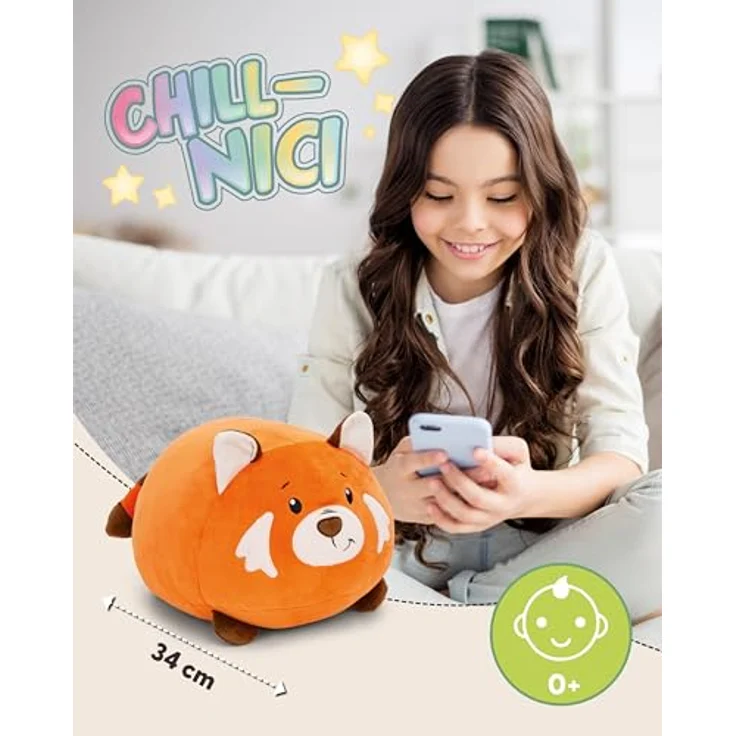 NICI Kuscheltier Chill Roter Panda, 30x34cm, orange, weicher Plüschstoff, ideal zum Kuscheln und Spielen, Geschenkidee für Kinder und Erwachsene - 61697 – Bild 3