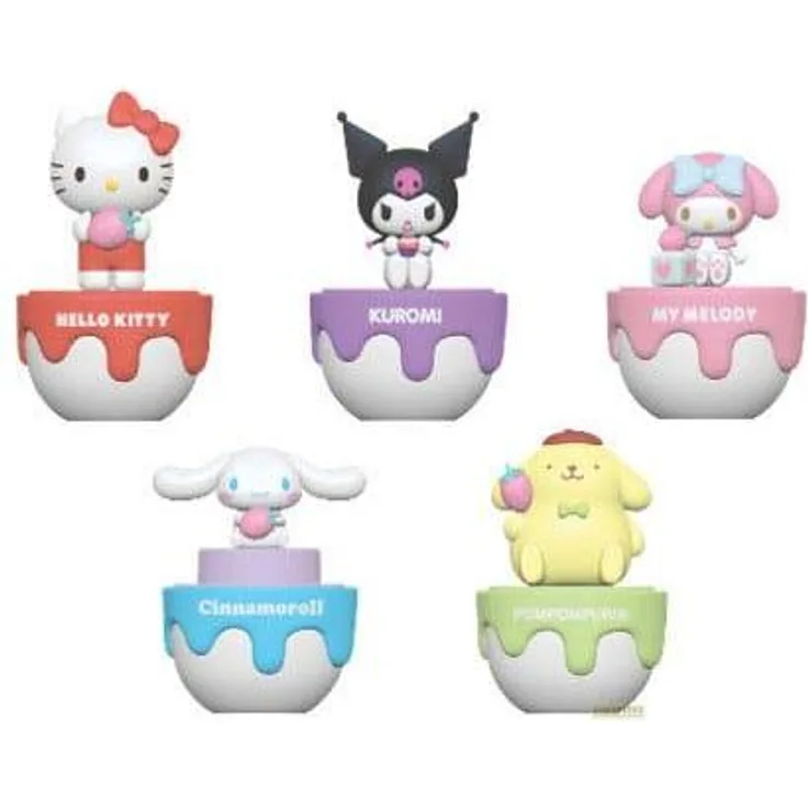 YuMe Sanrio Minifiguren Hello Kitty und Freunde 50th Anniversary, Sammelfiguren Display mit 6 Figuren, 8 cm