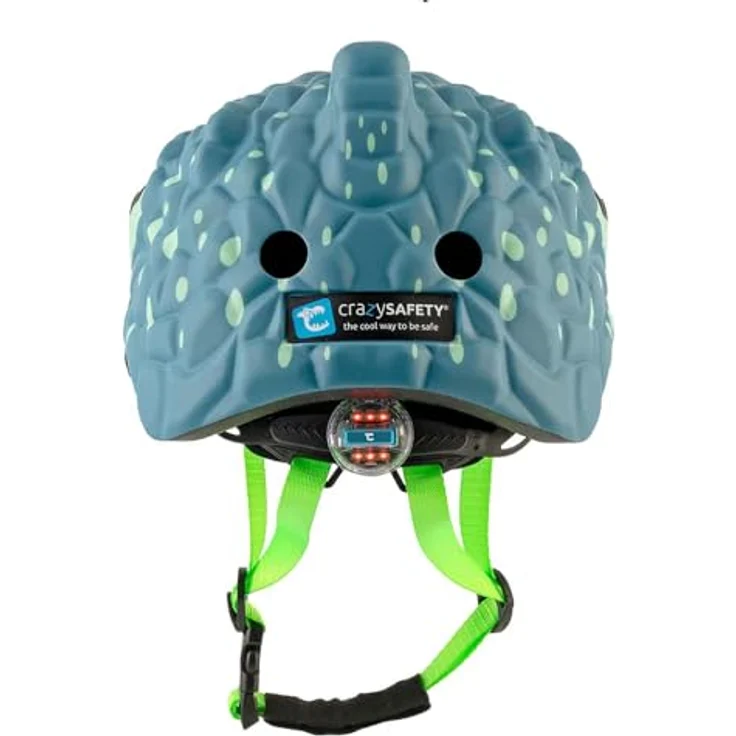 Crazy Safety Kinder Fahrradhelm | Leichter und Verstellbarer 3D Tierhelm 49-55 cm (Chamäleon Blau) – Bild 4