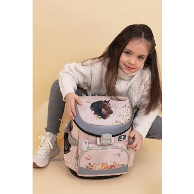Belmil Mini-Fit Schulranzen Set 4-teilig (405-33/AG/S) (Horse Chestnut 2025), Leichtgewicht mit reflektierenden Elementen – Bild 4