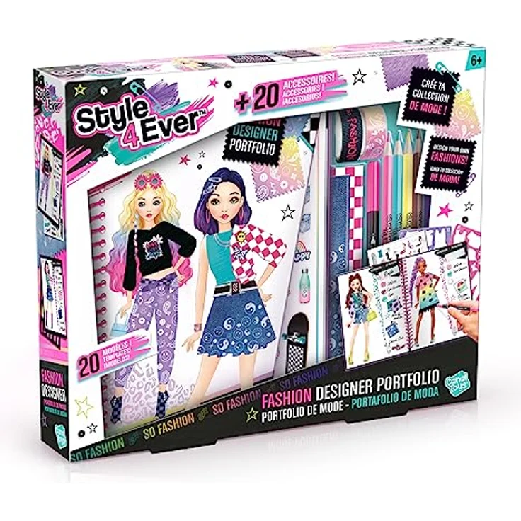 Canal Toys Kreativset Style 4 Ever, Fashion Designer Set mit Stoffen, Schablonen und Stiften – Bild 3