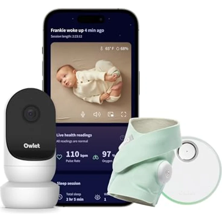 OWLET Dream Sock & Cam 2 Bundle - Pulsoximeter, Liveübertragung der Sauerstoffsättigung, Herzfrequenz -und des Schlafverhaltens (Mint Set) – Bild 1