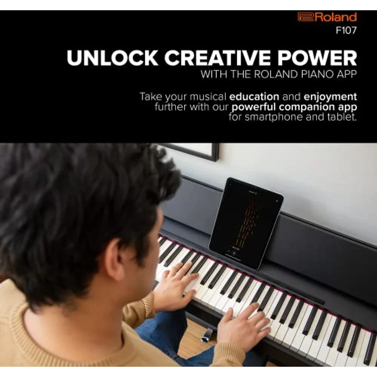 Roland F107-BKX, 88-Tasten Keyboard mit SuperNATURAL Piano Klangquelle und Bluetooth-Verbindung, schwarz – Bild 5