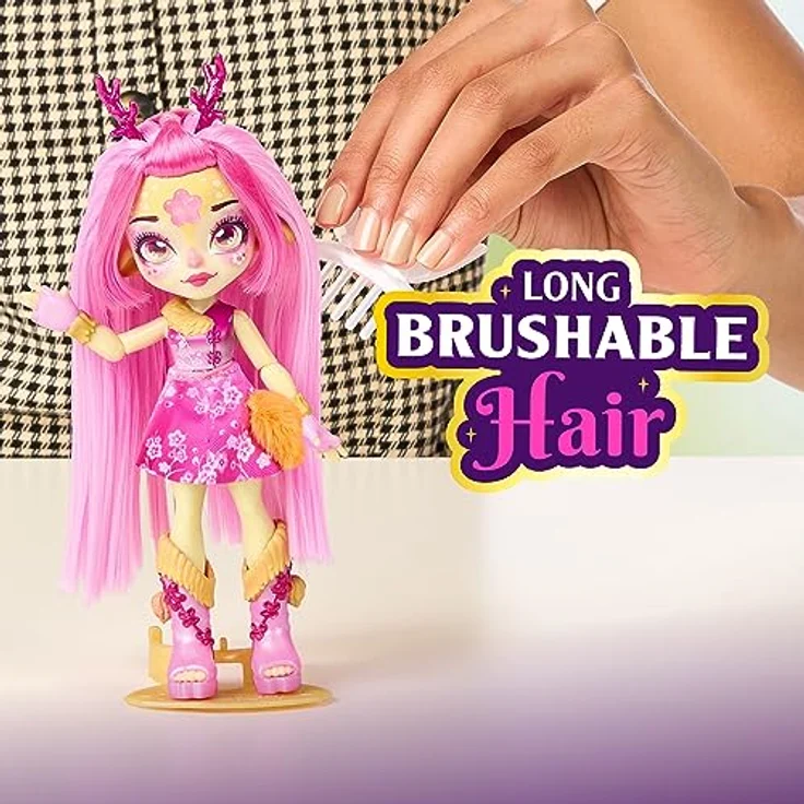 Magic Mixies Pixlings Puppe Deerlee im Reh-Look: Magische Enthüllung der wunderschönen, detailreichen 16,5 cm großen Pixlings-Puppe in einer Zaubertrank-Flasche – Bild 5